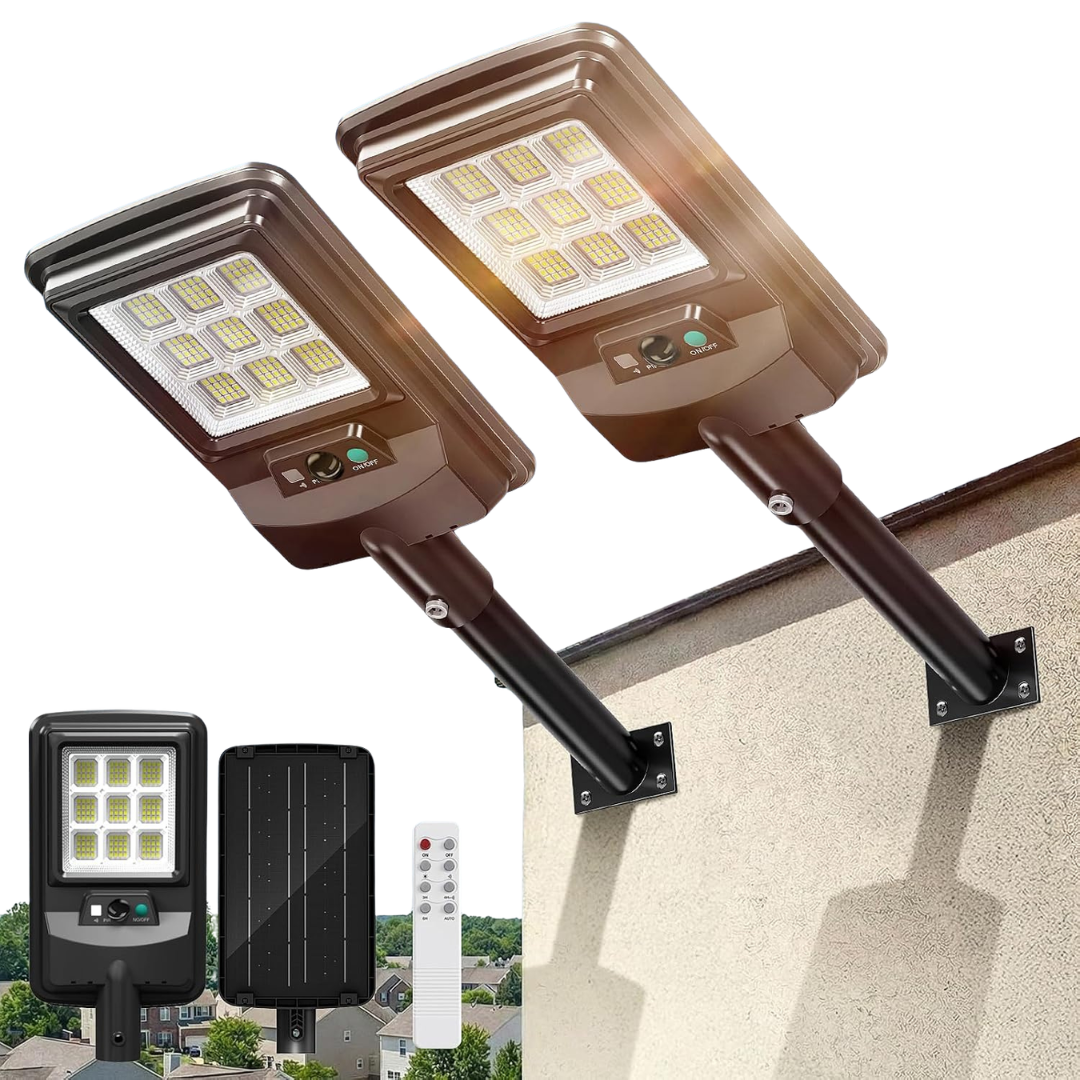 2-Pack IP66 Waterproof 11" Solar Street Light with Motion Sensor