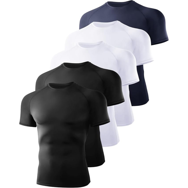 5-Pack BOOJO Short Sleeve Quick Dry Compression Shirt