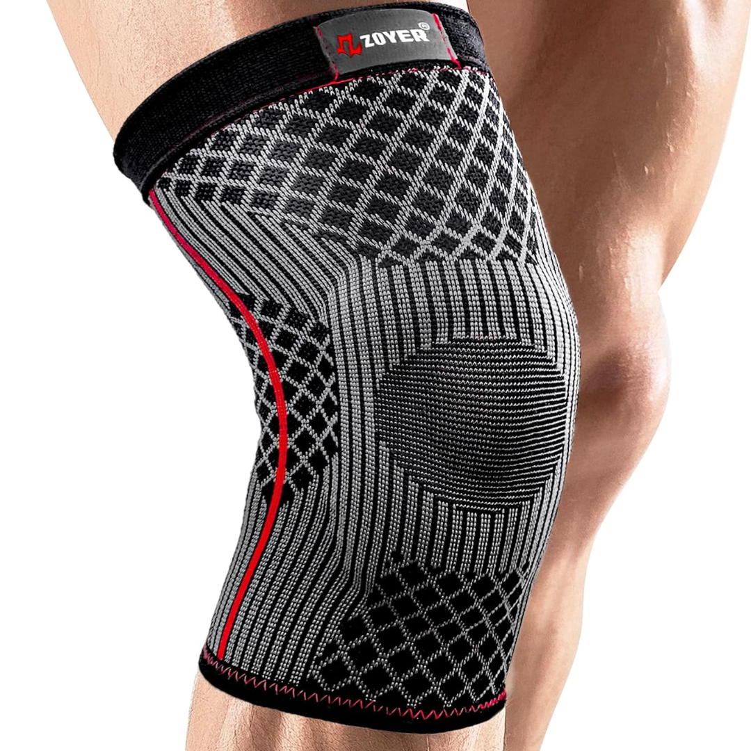 3D-Knitted Knee Compression Sleeve w/Enhanced Patella Gel Pad