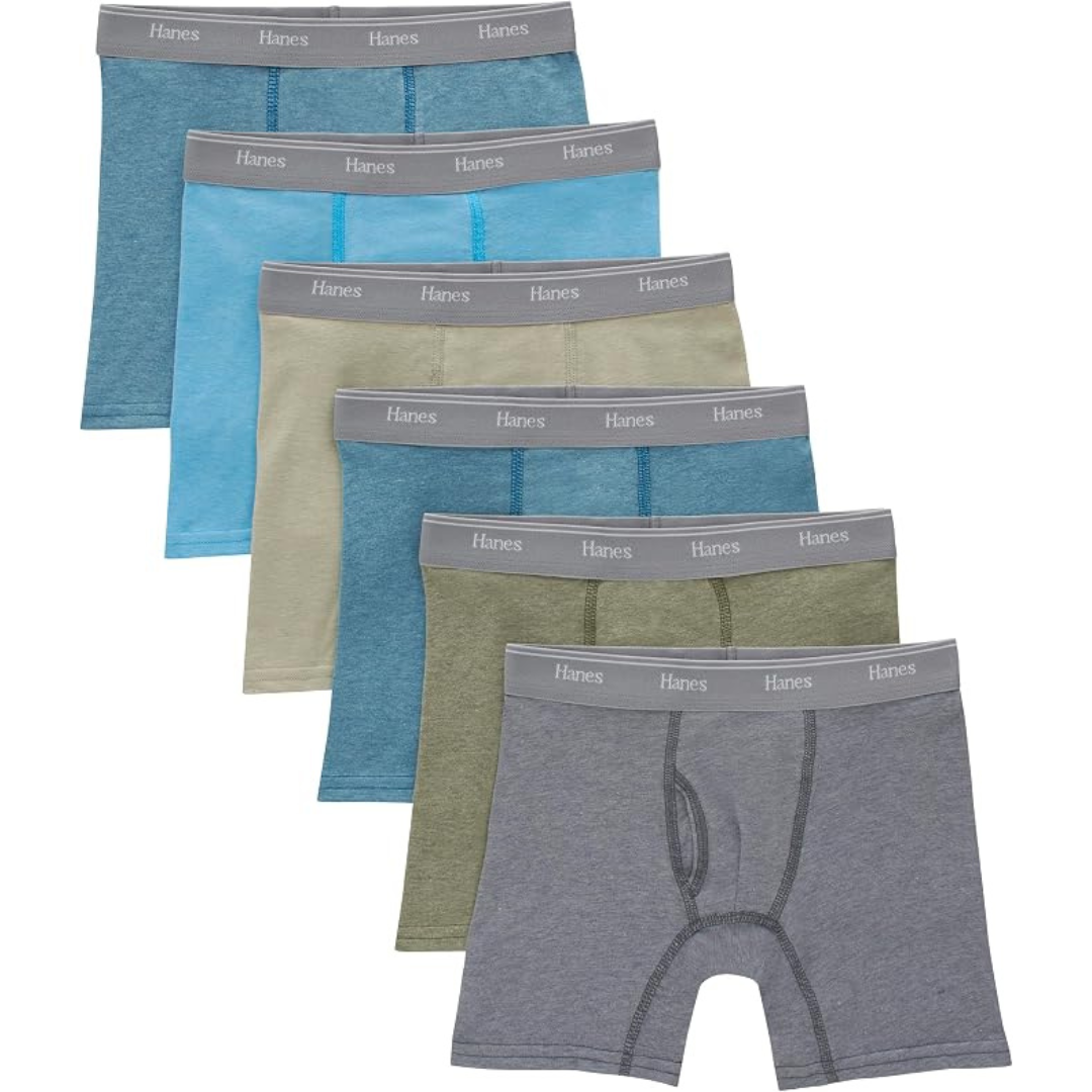 6-Pack Hanes Boys' Originals Stretch Cotton Boxer Briefs (Assorted)
