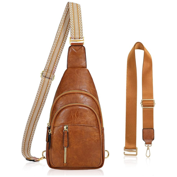 Women's Crossbody Leather Sling Backpack