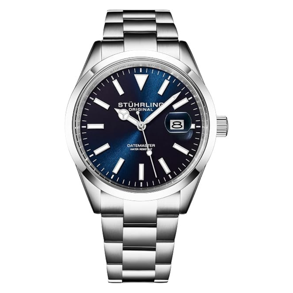 Mens 42mm Stainless Steel Datemaster Quartz Watch (2 Colors)