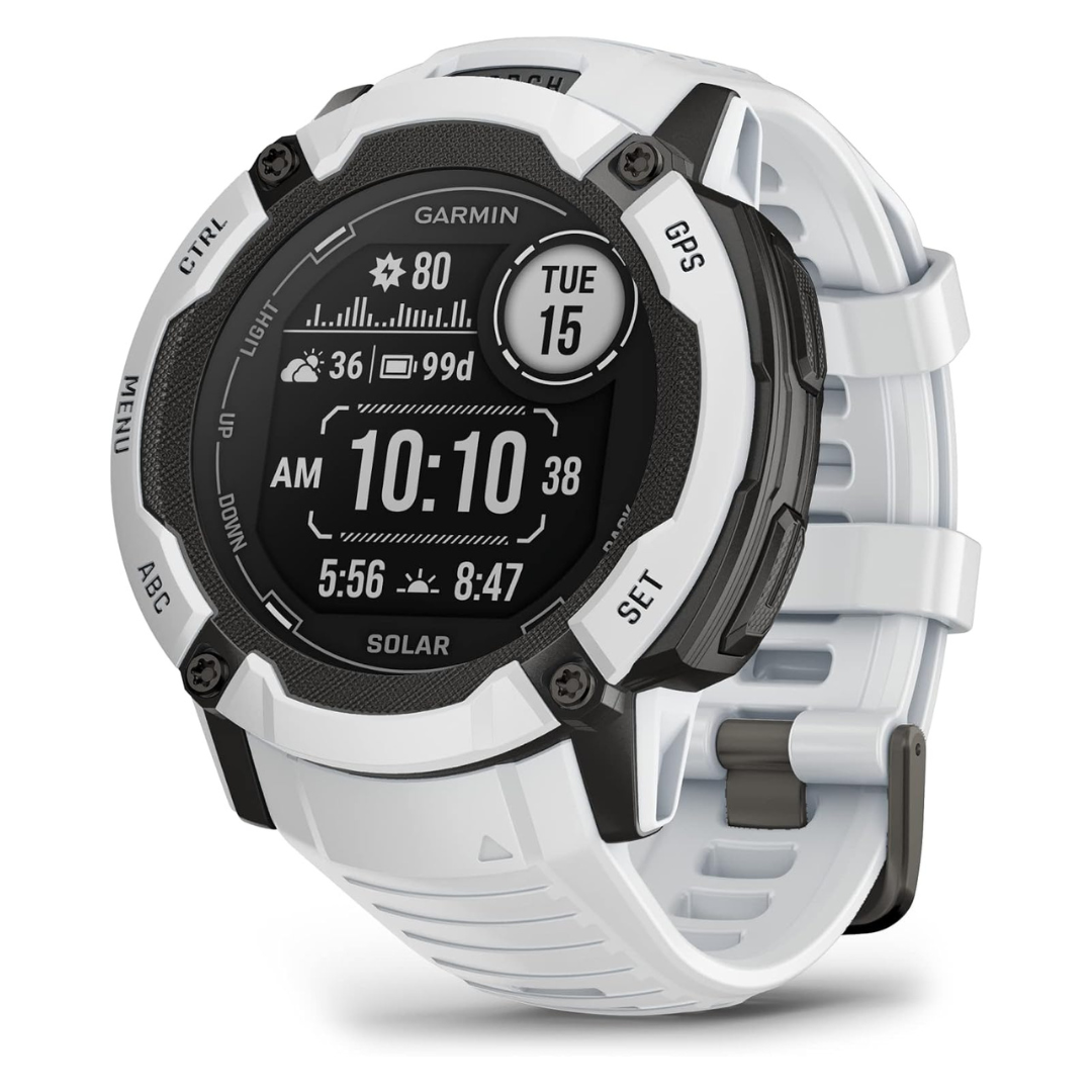 Garmin Instinct 2X Solar 50mm Rugged GPS Smartwatch W/ Solar Charging (Whitestone)