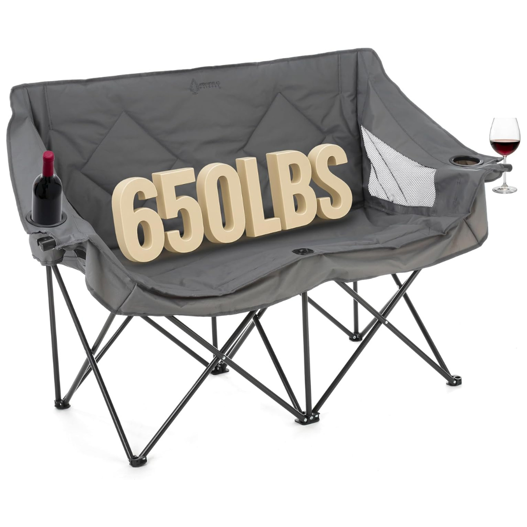 Arrowhead Outdoor Folding Double Duo Camping Chair Loveseat (3 Colors)