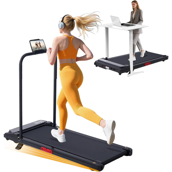 Kassadin Electric Walking Pad Treadmill W/ Handle Bar Incline