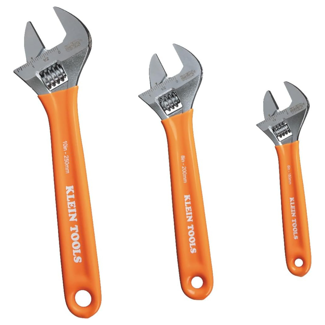 3-Piece Klein Tools D5073 Adjustable Wrench Set (6"/8"/10")