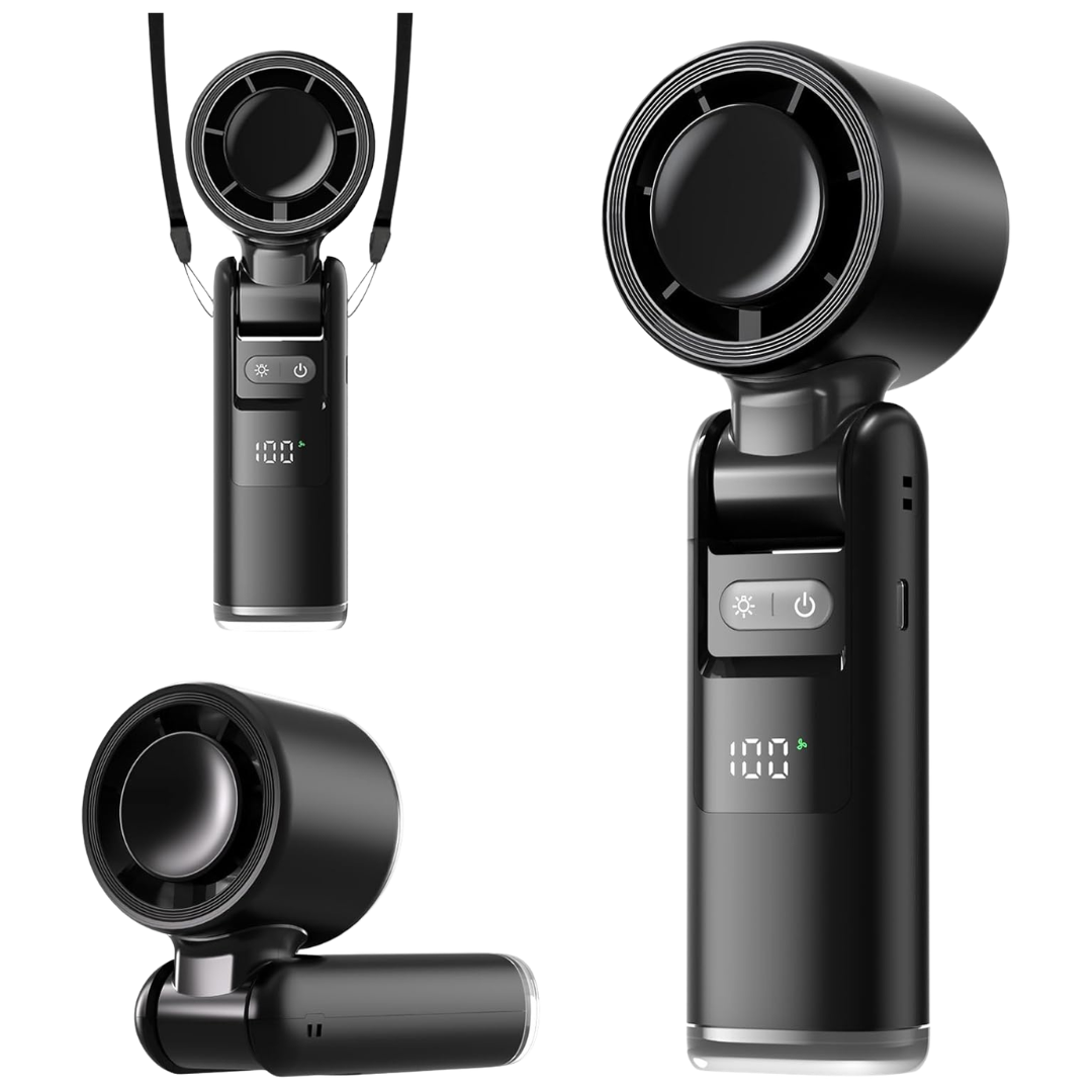 Lerat 3-in-1 Portable Handheld Turbo Fan W/LED Display & Flashlight