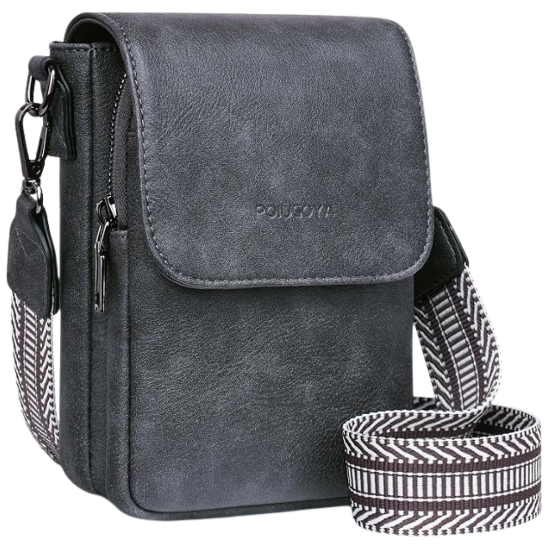 Women's Small Leather Triple Compartment Crossbody Bag (Various)
