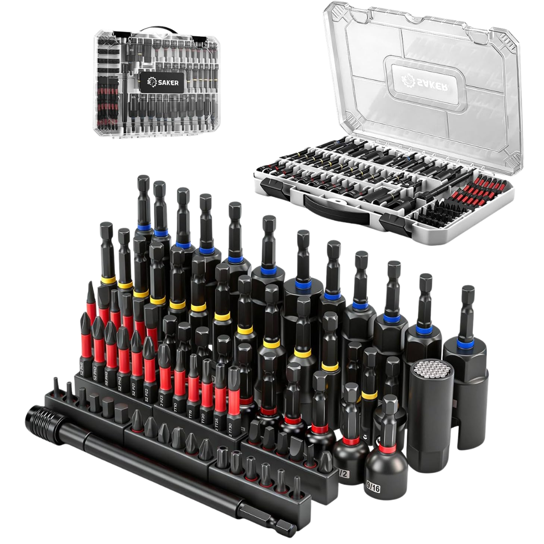 80-Piece Saker Magnetic Impact Nut Driver Set W/ SAE & Metric Bits