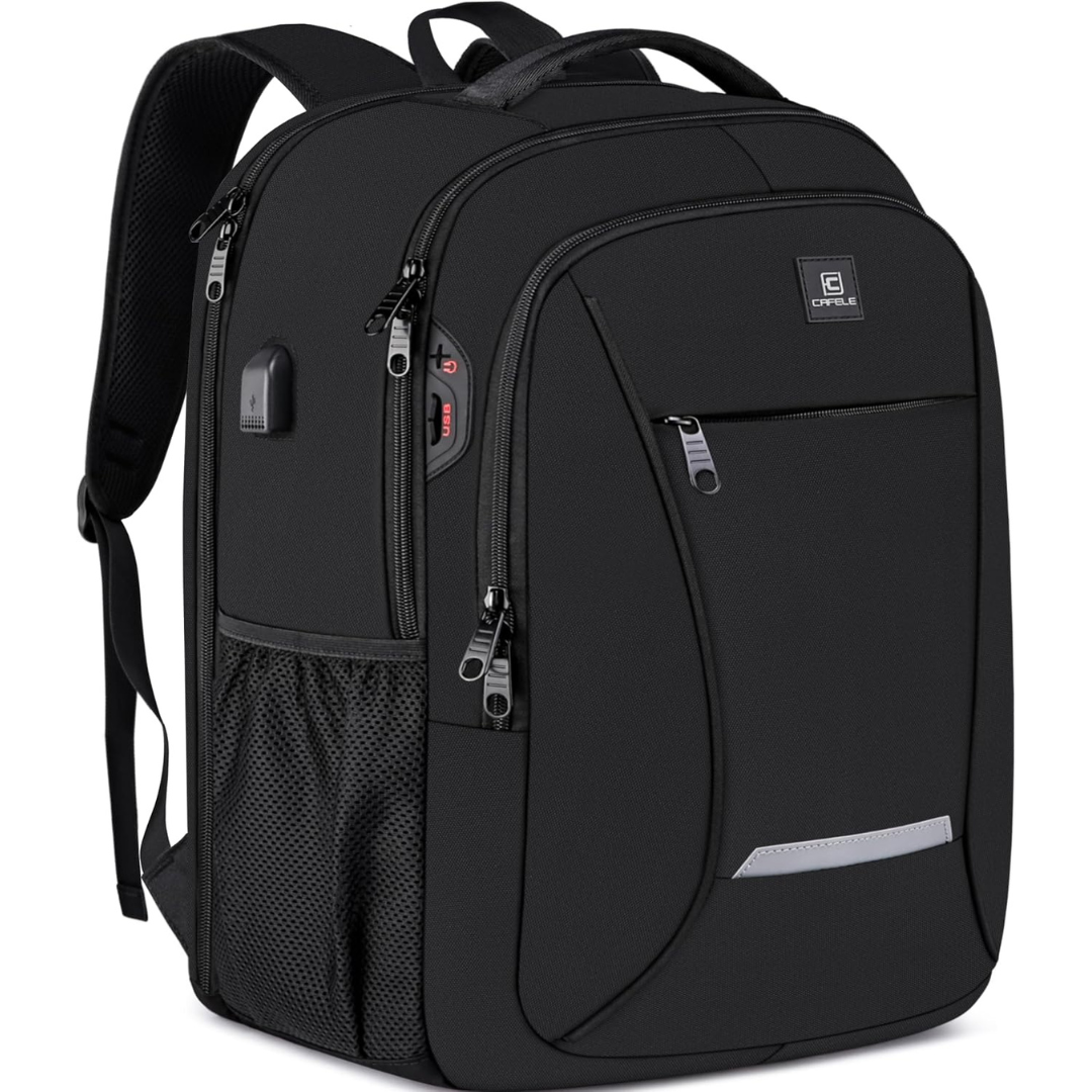 17.3" Water-Repellent Laptop Backpack with USB Charging Port