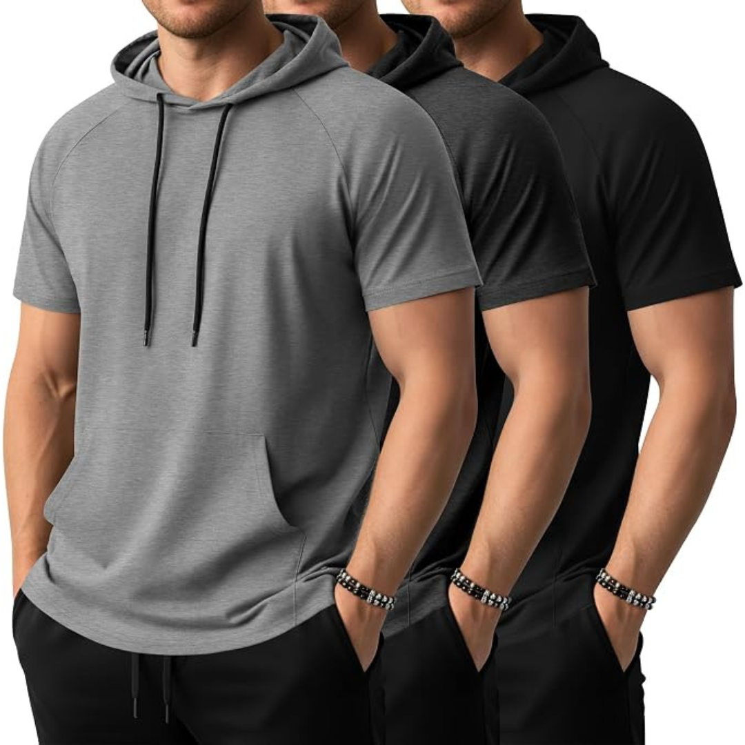 3-Pack August Alley Men's Big and Tall Lightweight Hoodie