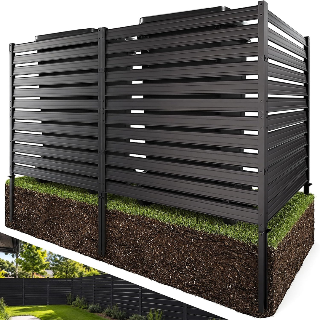 3-Count 42" H x 9.5 FT W Metal Outdoor Privacy Screen Air Conditioner Fence Panels