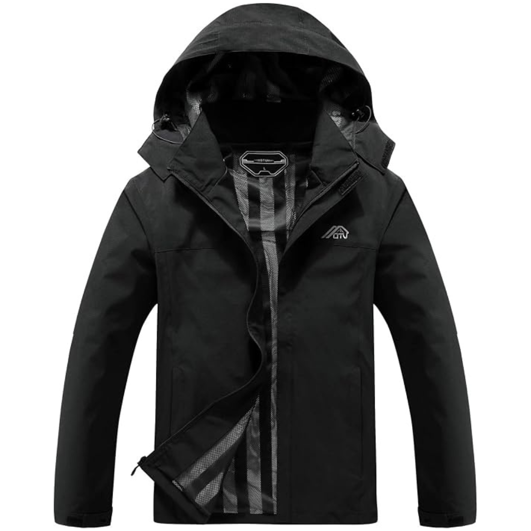 OTU Men's Lightweight Waterproof Hooded Rain Jacket (Various)