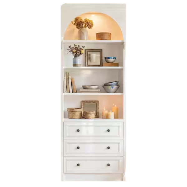 Homsee 86.6" Accent Storage Cabinet With 4 Shelves, 3 Drawers