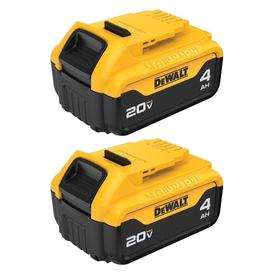 2-Pack Dewalt 20V MAX 4 Ah Lithium Ion Battery