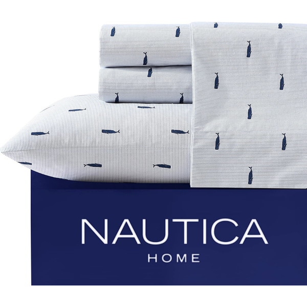 3-Piece Nautica Twin XL Size Cotton Percale Sheet Set