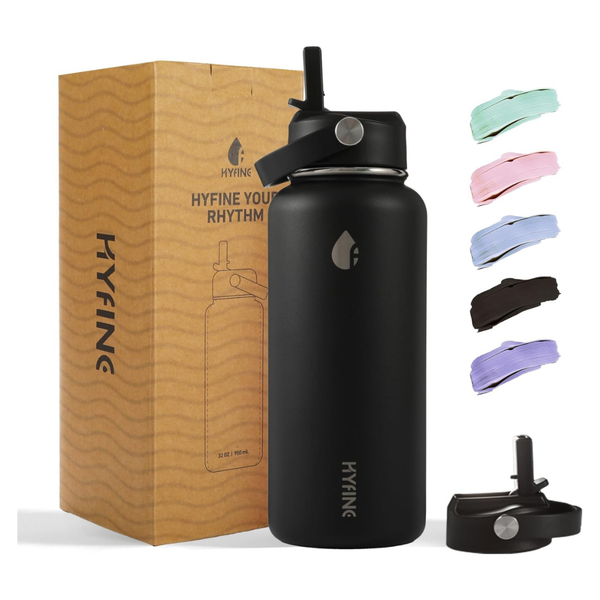 32-Oz Insulated Stainless Steel Water Bottle With Straw