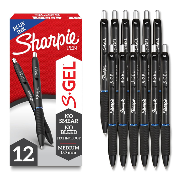 12-Count Sharpie Medium Point S-Gel Pens (0.7mm, Blue Ink)