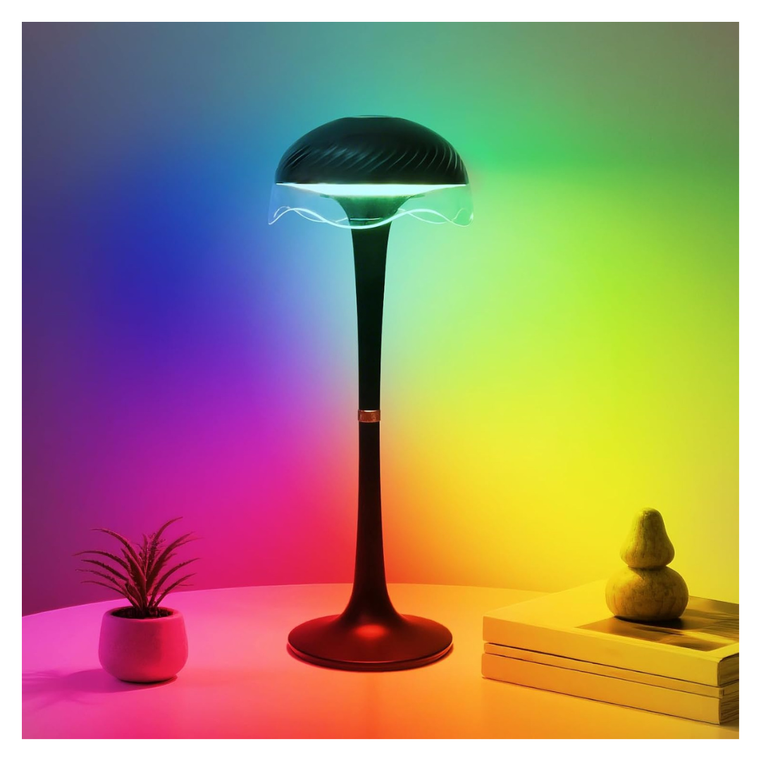 Dexulesa Rechargeable LED Cordless Table Lamp W/ 7 RGB Colors (Black Or White)