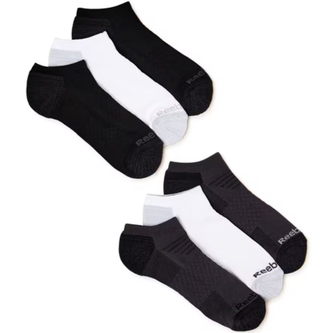 6-Pairs Reebok Men's Tech Comfort Low Cut Socks