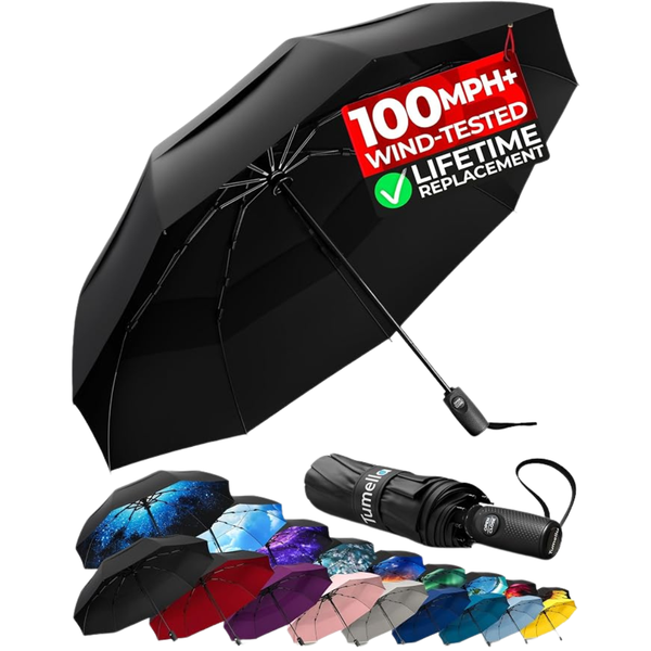 Tumella Portable Folding Travel Rain Umbrella