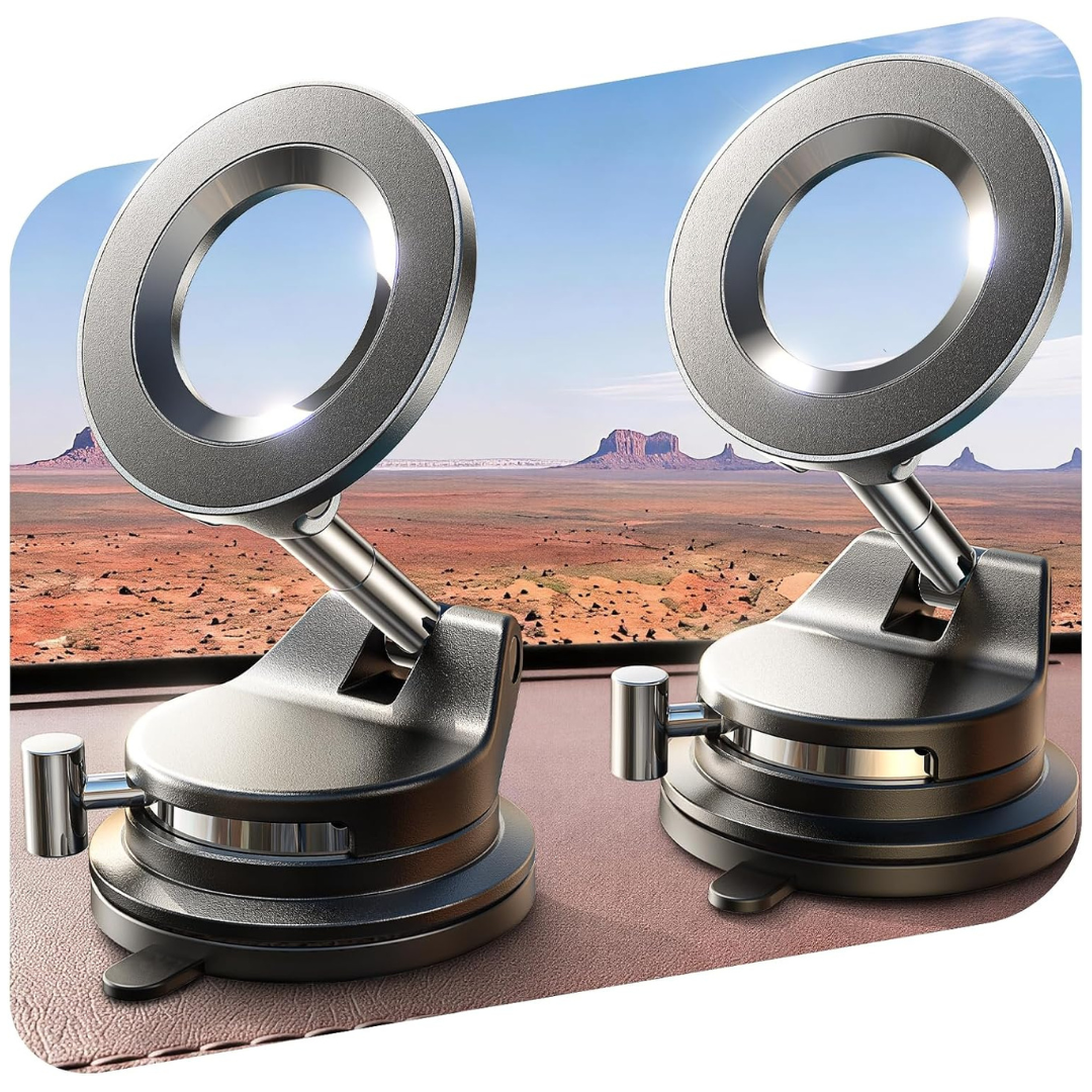 2-Pack LISEN MagSafe Adjustable Suction Cup Car Phone Mounts