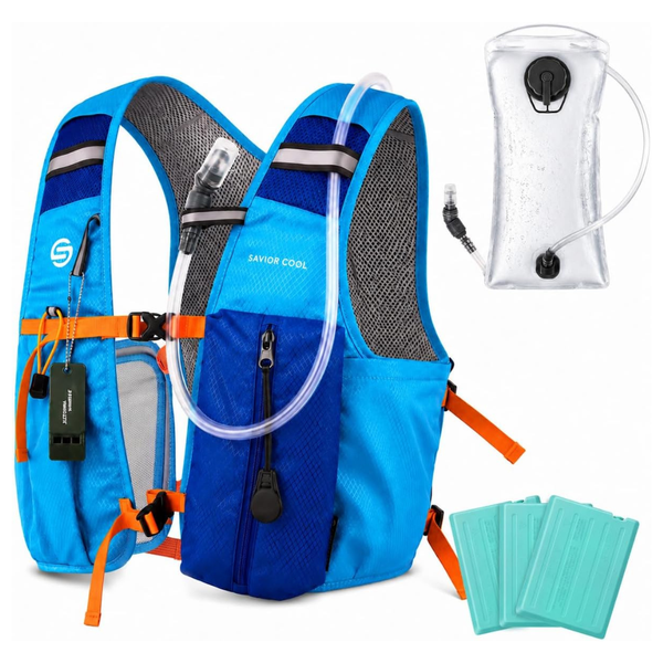 Cooling Hydration Running Vest W/ 2L BPA-Free Water Bladder & Cooling 3-Packs