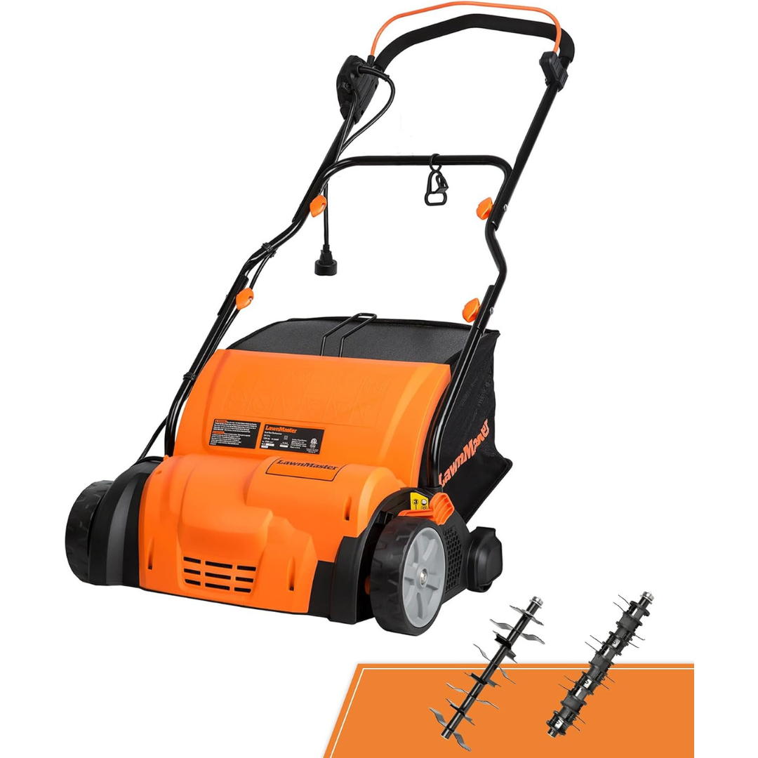 15" LawnMaster GV1314 13 Amp Electric 2-in-1 Dethatcher & Scarifier