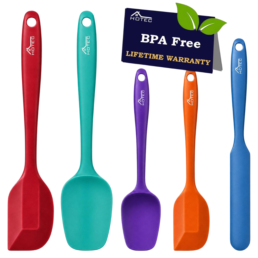 5-Piece Hotec 600 Deg.F Heat Resistant Silicone Spatula Set