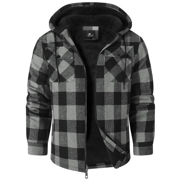 SCODI Mens Sherpa-Lined Flannel Jacket With 4 Pockets
