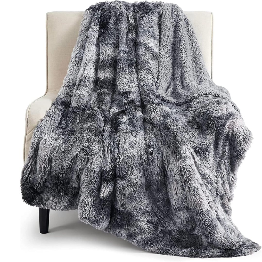 50"x 60" Bedsure GentleSoft Fluffy Faux Fur Throw Blanket