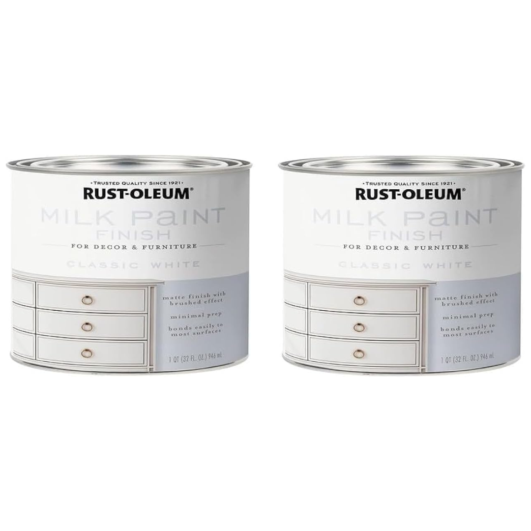 2-Pack 32 oz Rust-Oleum 32 oz. Matte Classic White Milk Paint