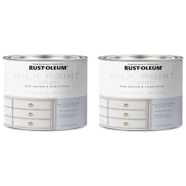 2-Pack 32 oz Rust-Oleum 32 oz. Matte Classic White Milk Paint