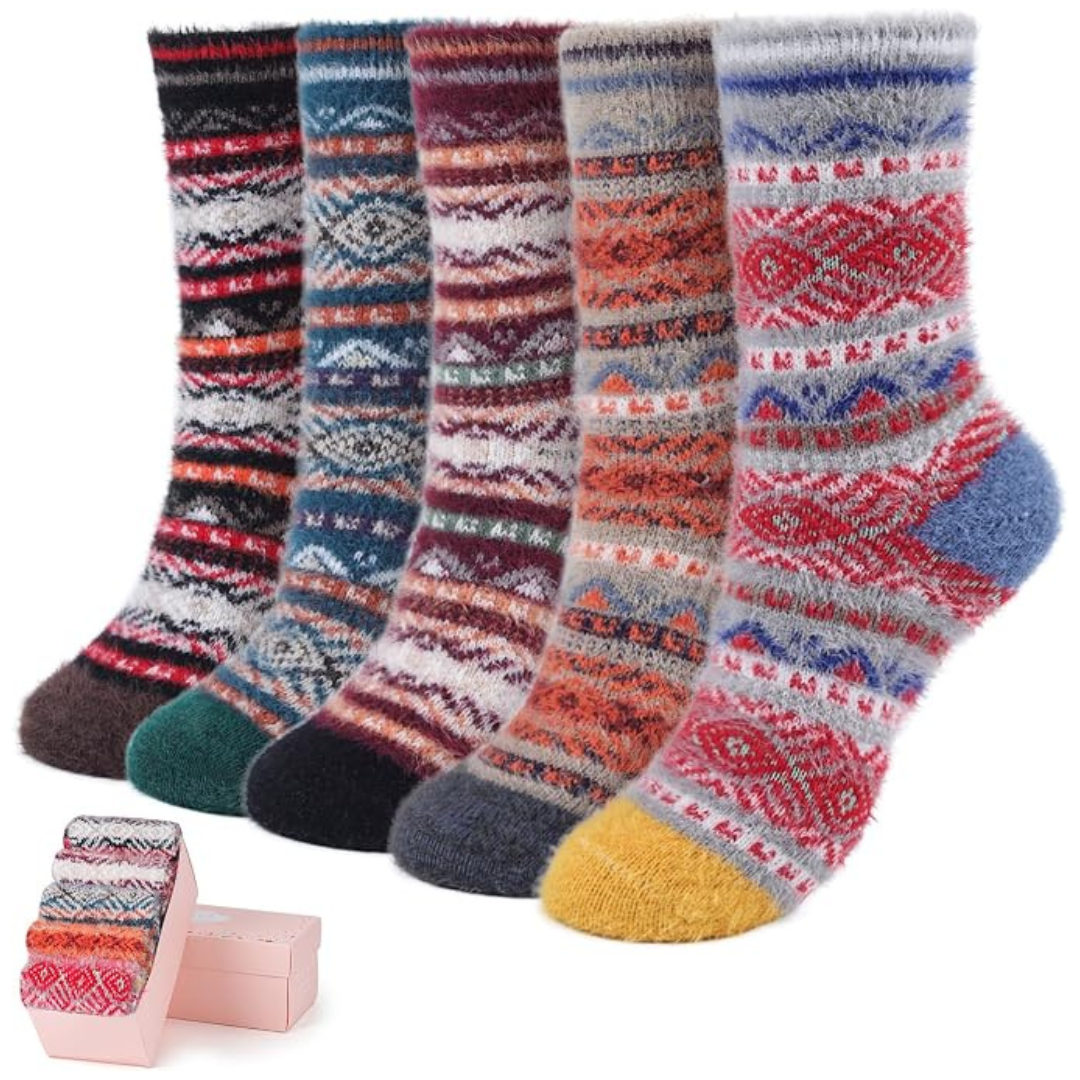 5-Pair Women's Comfy Fuzzy Warm Winter Cozy Socks