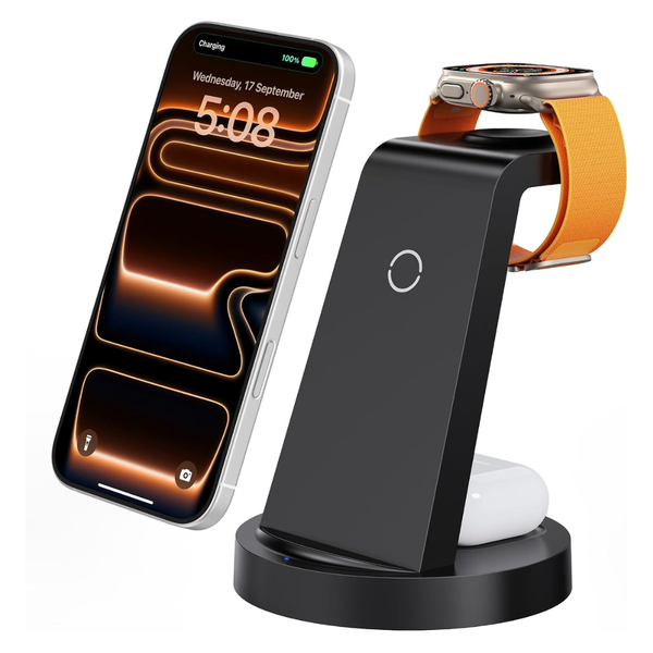 Anmlz 3-in-1 Wireless Charging Station For IPhone, Apple Watch & AirPods