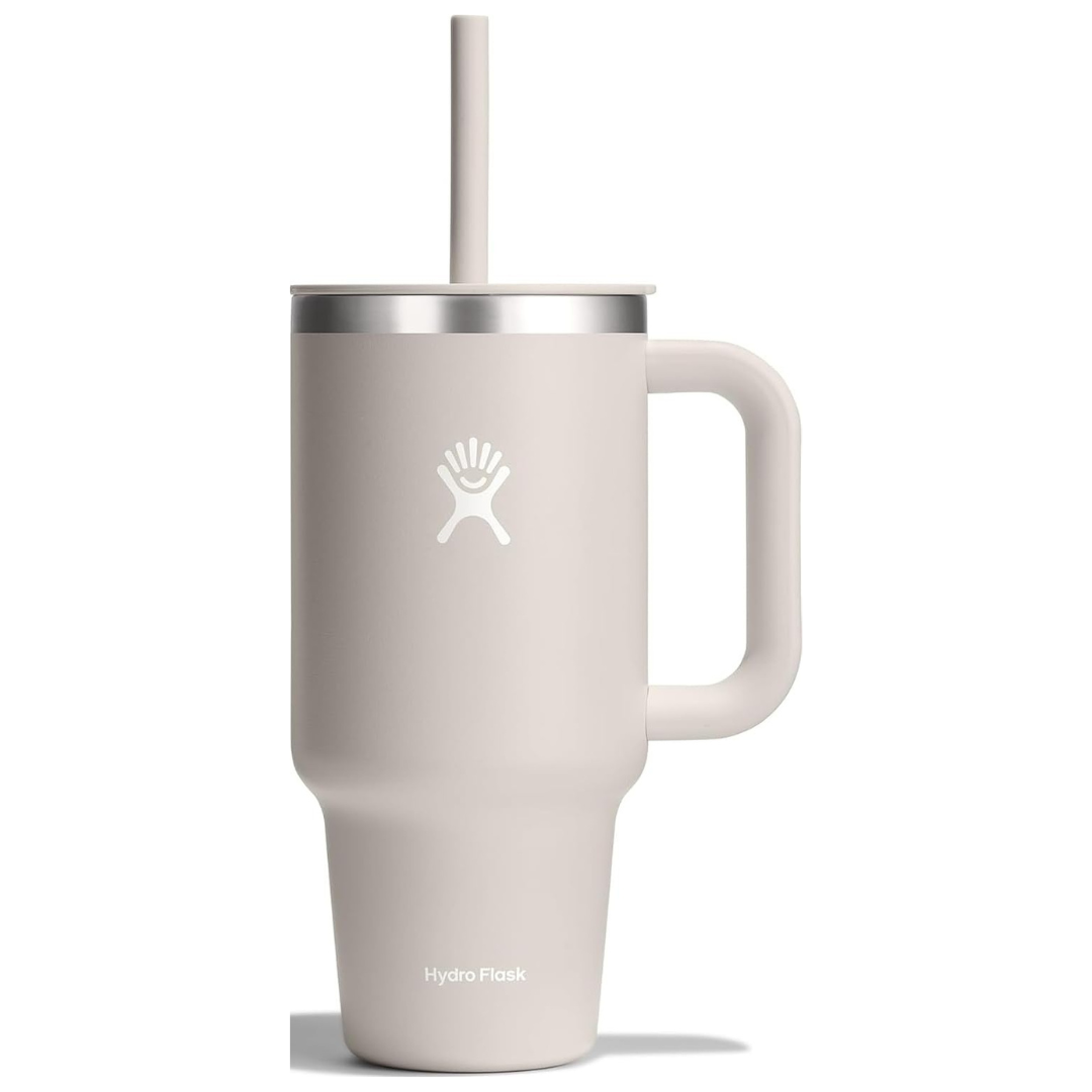 32 oz Travel Hydro Flask Tumbler With Handle, Lid And Straw