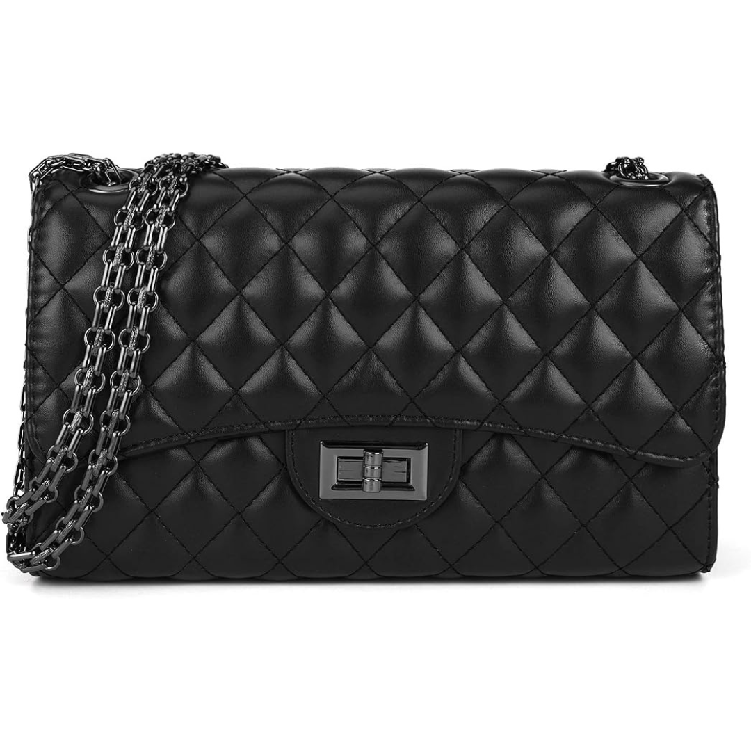 10.24" Gladdon Quilted Crossbody Purse W/ Chain Strap (Various)