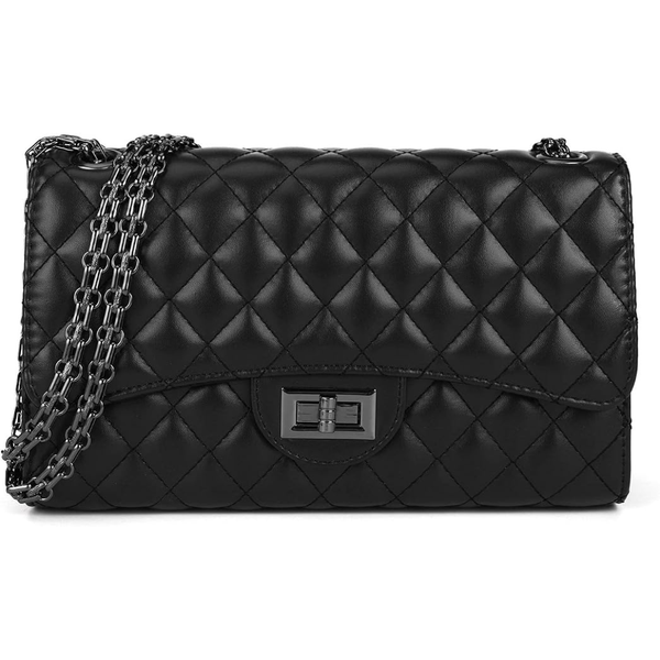 10.24" Gladdon Quilted Crossbody Purse W/ Chain Strap (Various)