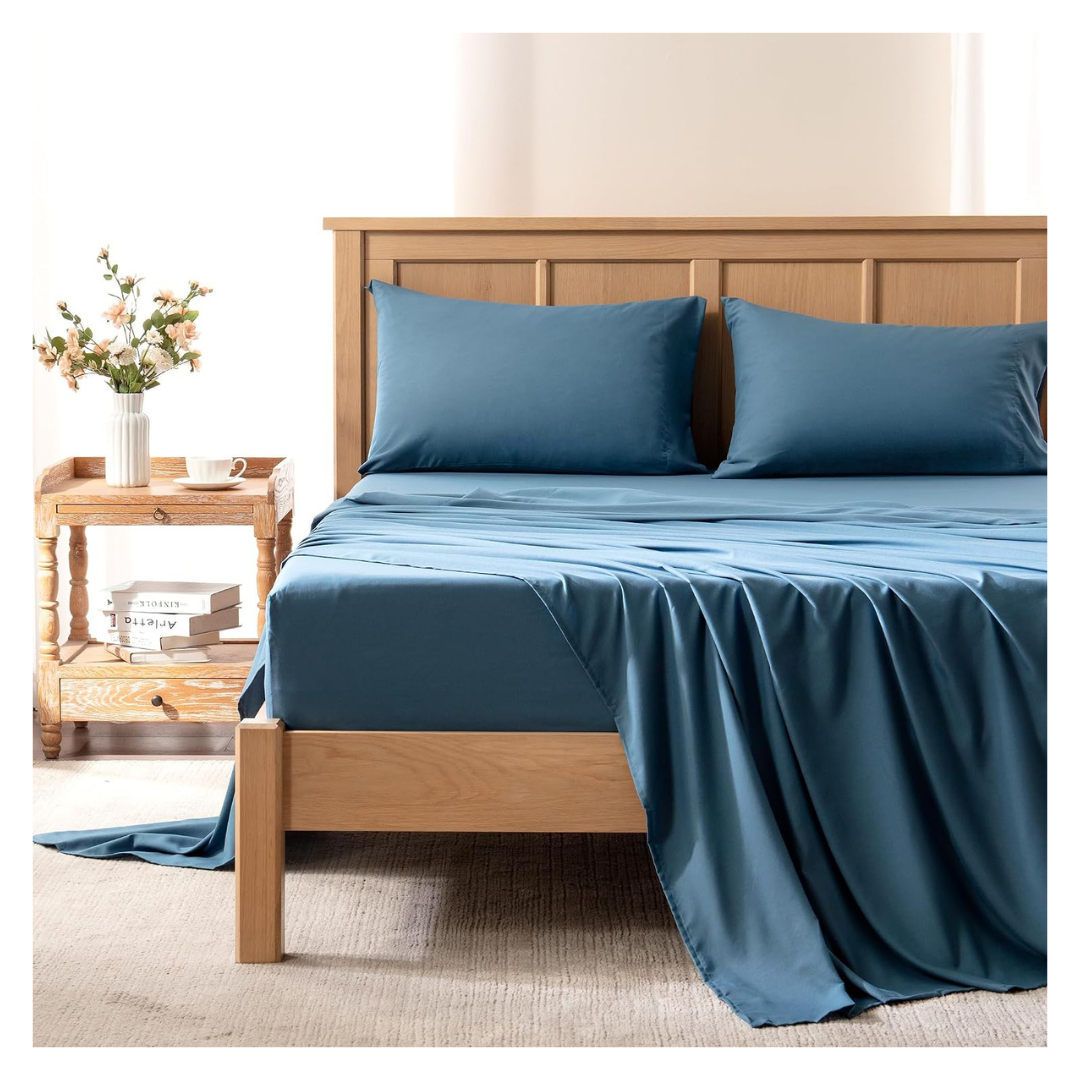 4-Piece Comfort Spaces Queen Moisture Wicking Cooling Sheet Set (2 Colors)