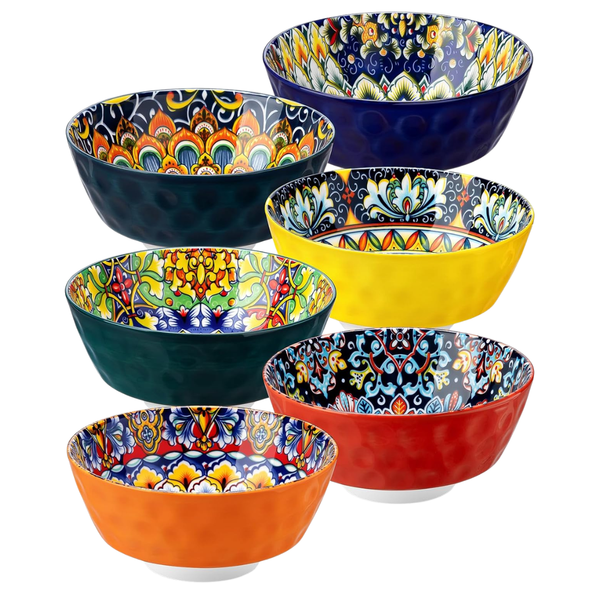 Set Of 6 Vancasso 26-Oz Bohemian Ceramic Cereal Bowls Set