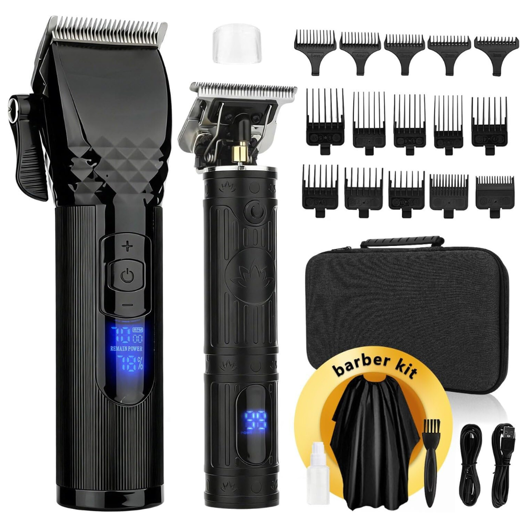 2-in-1 Men's Cordless Hair Clipper & T-Blade Trimmer Set