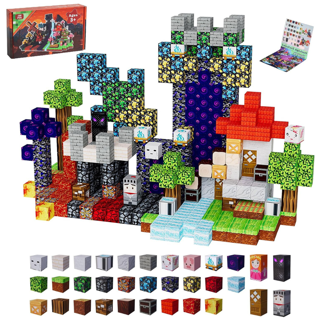 100-Piece Mileonaim Magnetic Building Blocks