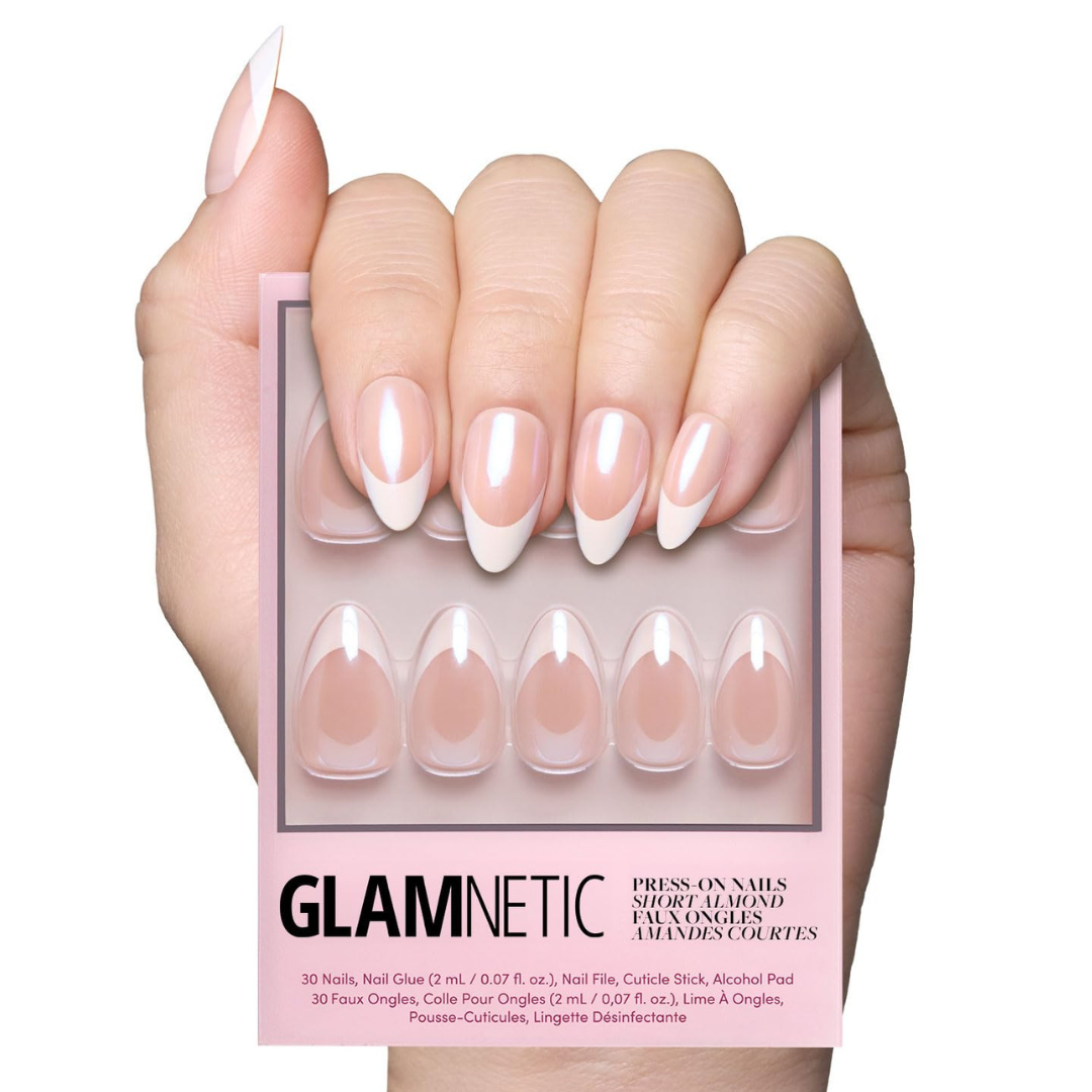 30-Piece Glamnetic Press Short Almond Fake Nails Kit