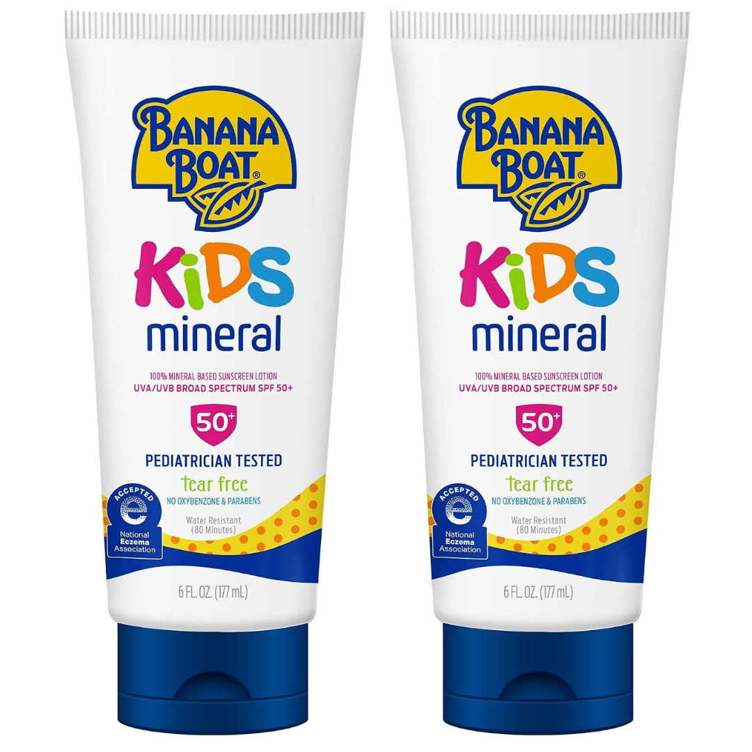 2-Pack 6-Oz Banana Boat Mineral Kids Sunscreen Lotion SPF 50