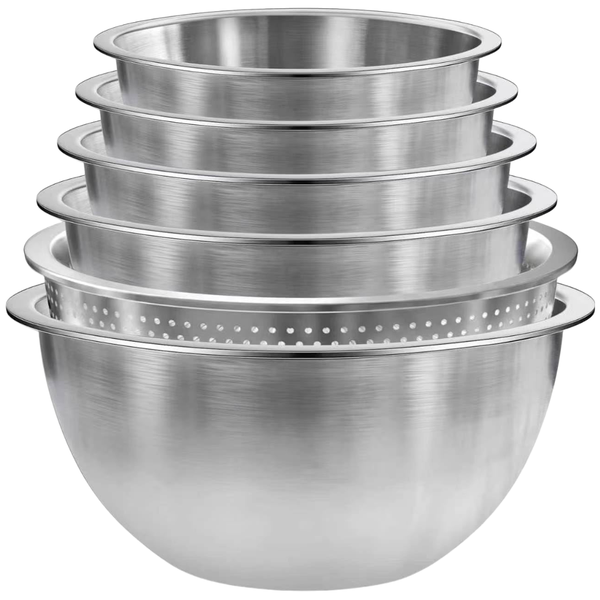 6-Piece Stainless Steel Mixing Bowls With Colander