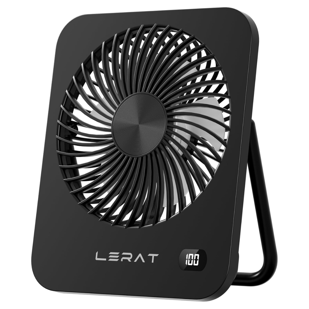 5-Speed Portable USB Rechargeable Desk Fan (2 Colors)