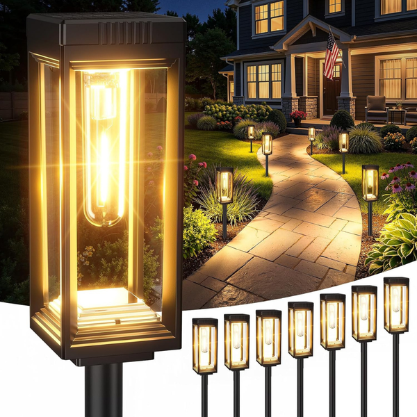 8-Pack VICOUP Outdoor Tall Solar Pathway Lights