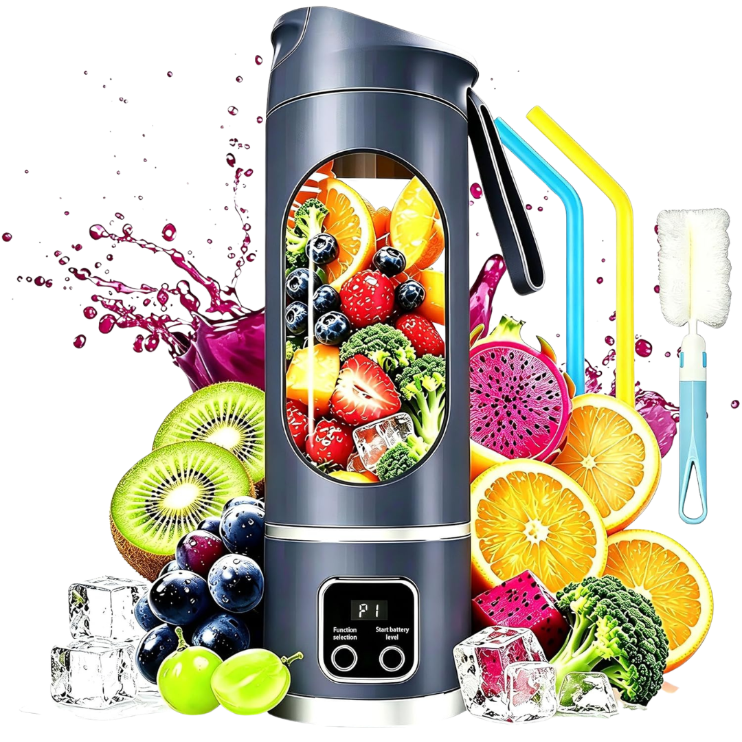 18 oz Portable Electric USB-C Blender W/ Cleaning Brush & Straw