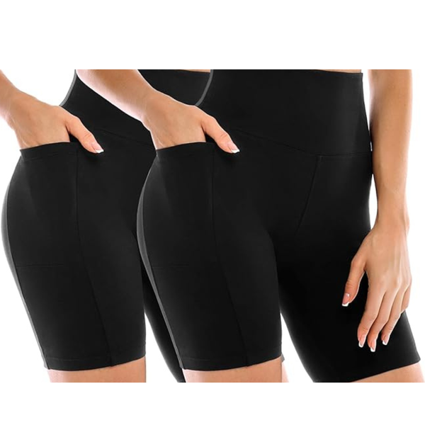 2-Pack Leafigure Women's High Waisted Shorts w/ Pockets