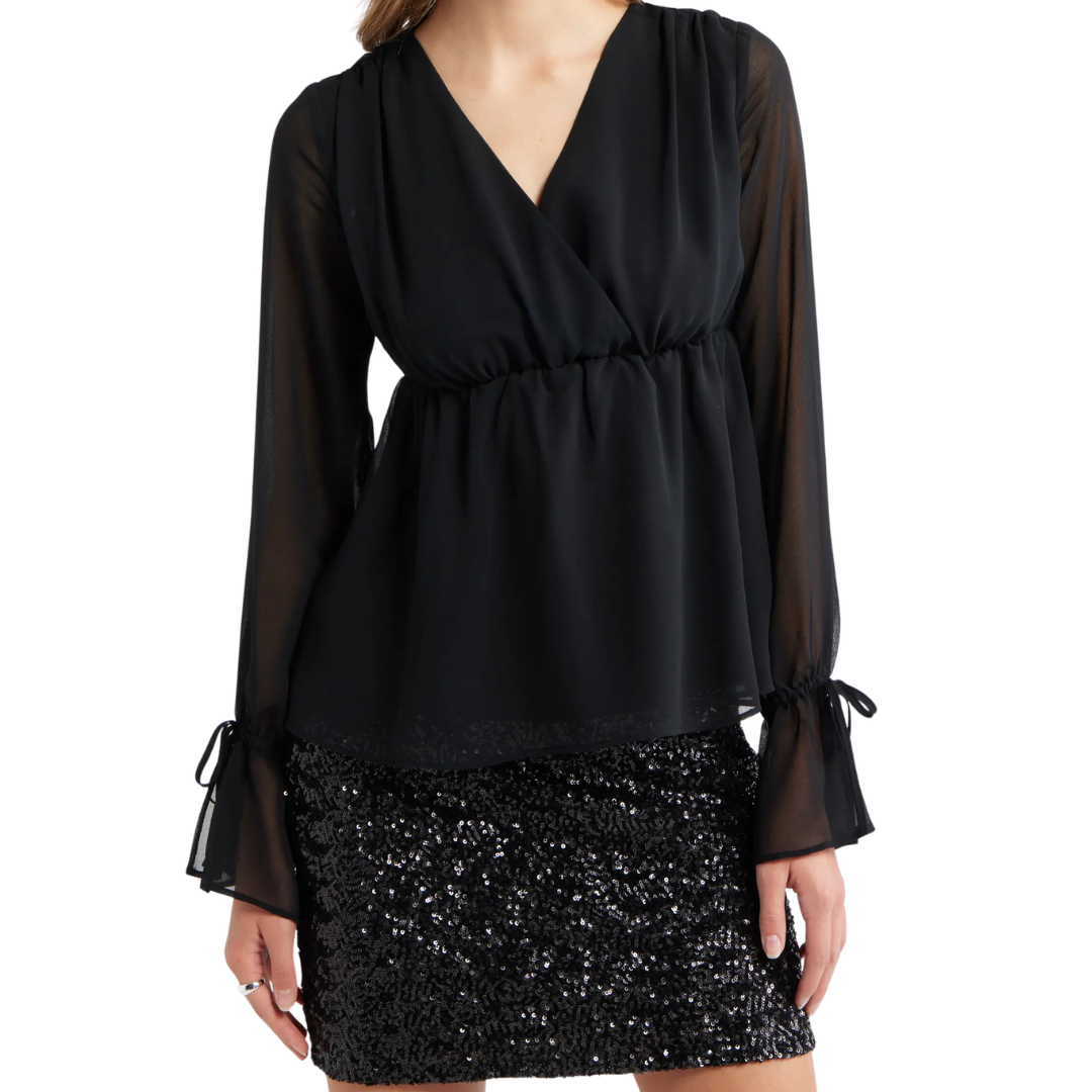 Open Edit Women's Babydoll Chiffon Top (3 Colors)